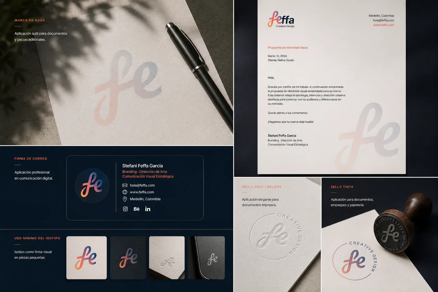 Mockup de firma y marca de agua de Feffa Creative Design